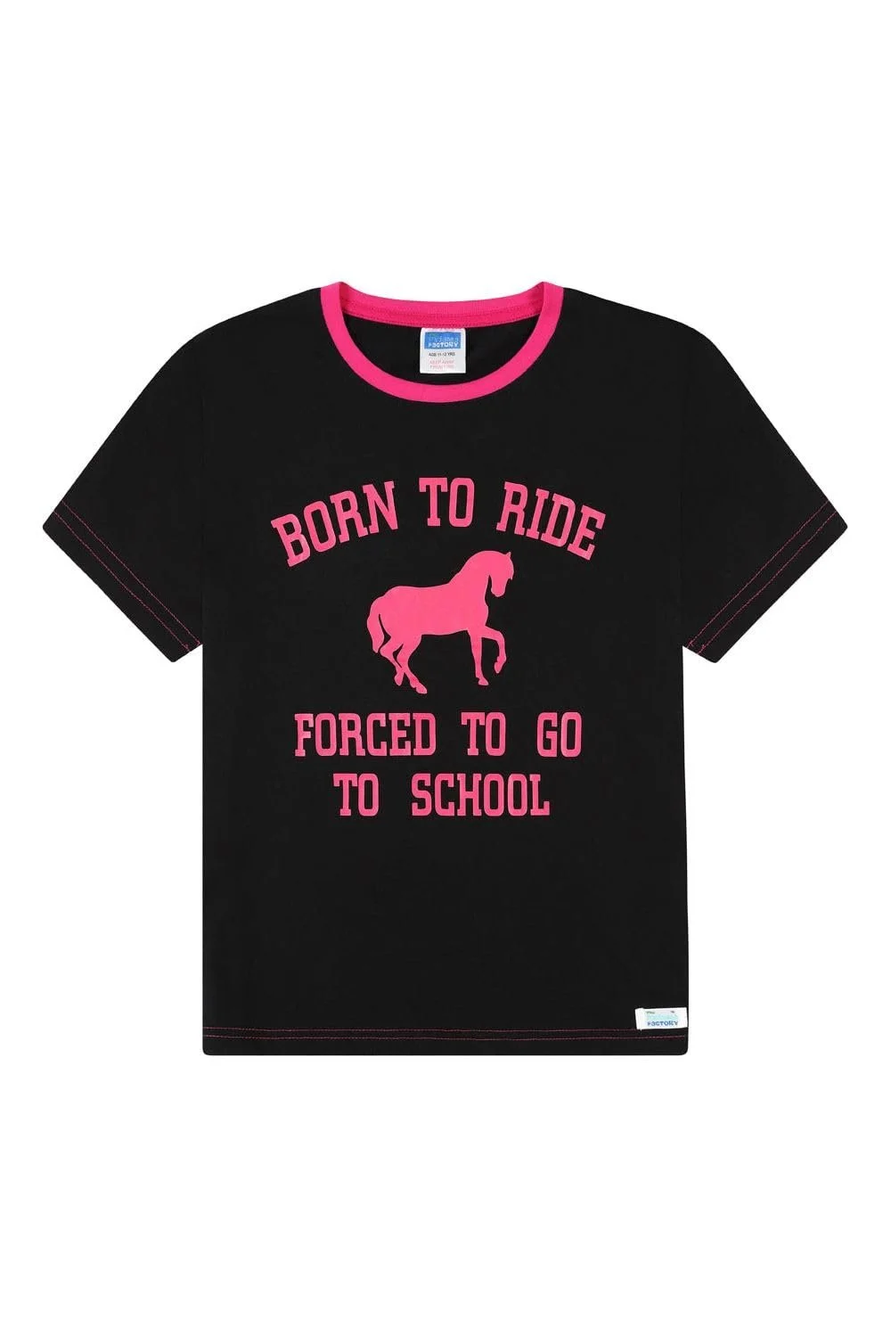 Пижама ThePyjamaFactory Для девочек Born to Ride Forced to Go to School Шорты Хлопок, фото №3 Пижама ThePyjamaFactory Для девочек Born to Ride Forced to Go to School Шорты Хлопок, фото №3