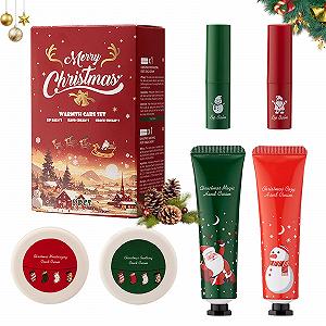Набор кремов для рук Christmas, 2 крема для рук + 2 бальзама для губ + 2 крема для ног Christmas, увлажняющий, унисекс - Фото 1