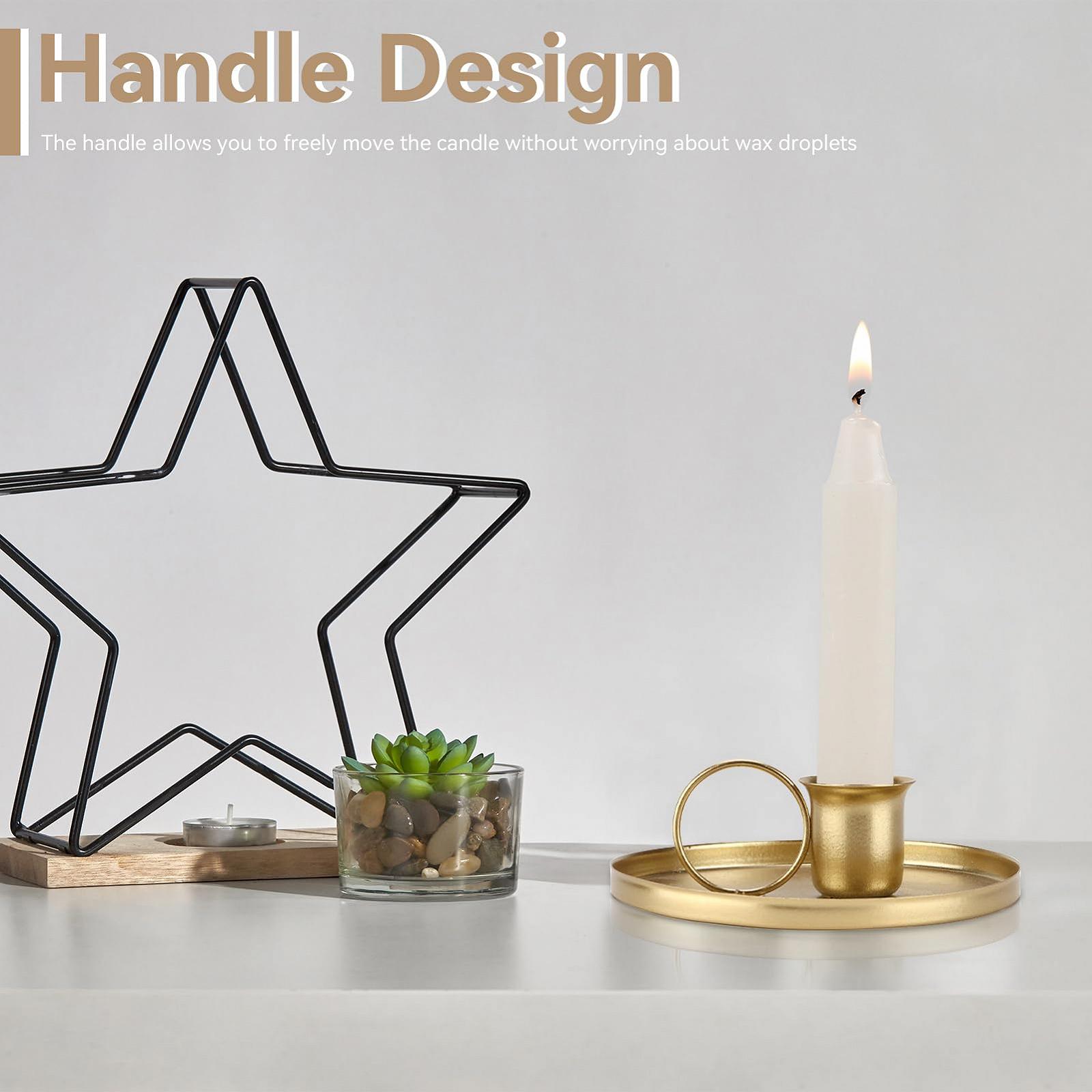 Набор Iron Retro Chamberstick Candle Holders Подсвечник для свечей Taper Золотой, фото №4