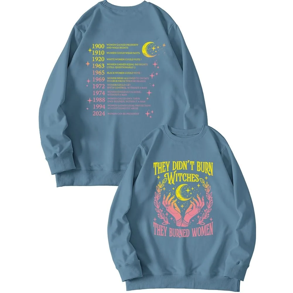 Свитшот MLZHAN С длинными рукавами Они сжигали женщин, а не ведьм, фото №2