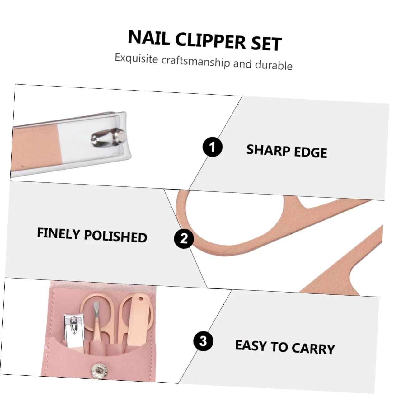 Набор для маникюра WRITWAA 1Satz, розовое золото, фото №9