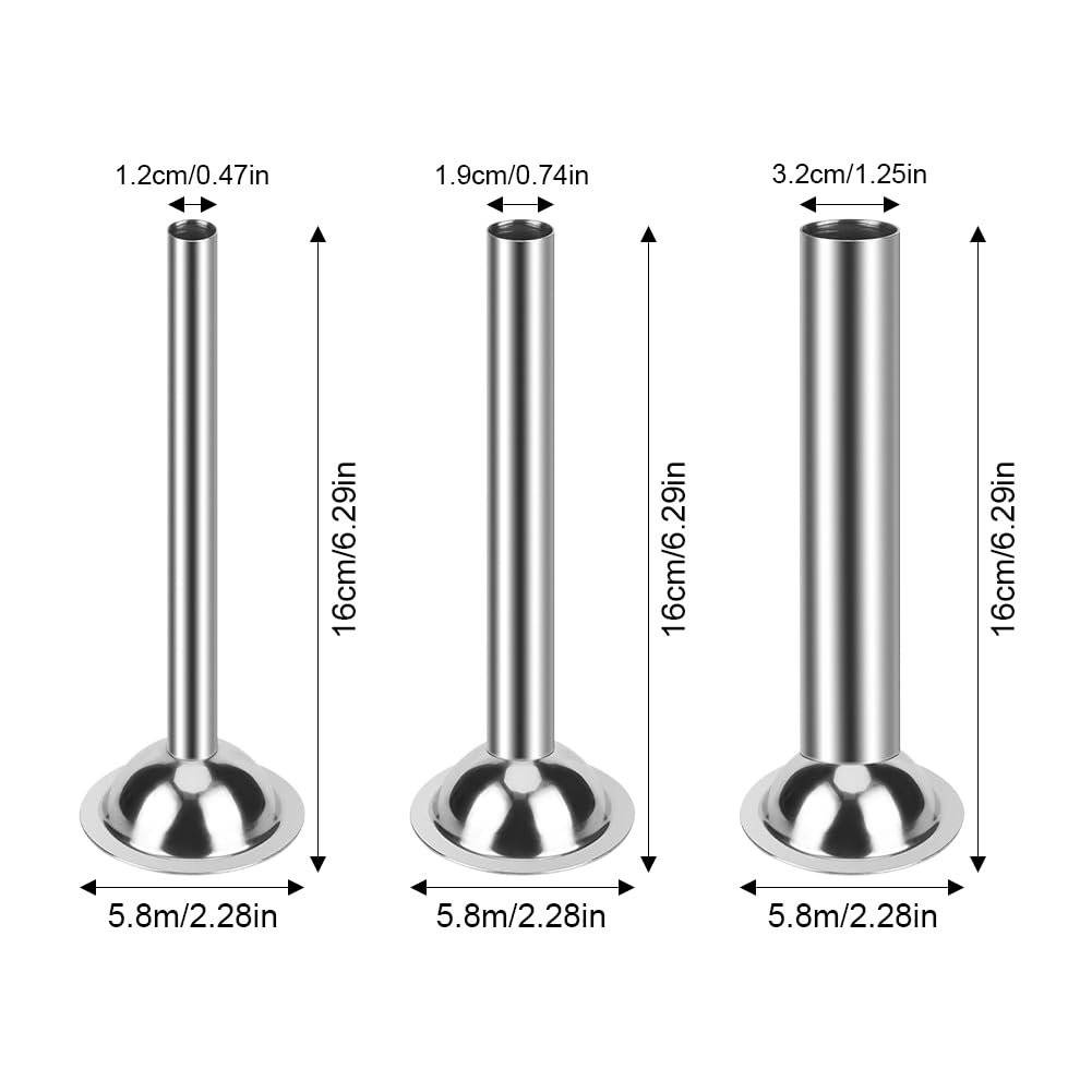 Насадки для ковбас 12 mm, 19 mm, 32 mm нержавіюча сталь 3 шт., фото №2
