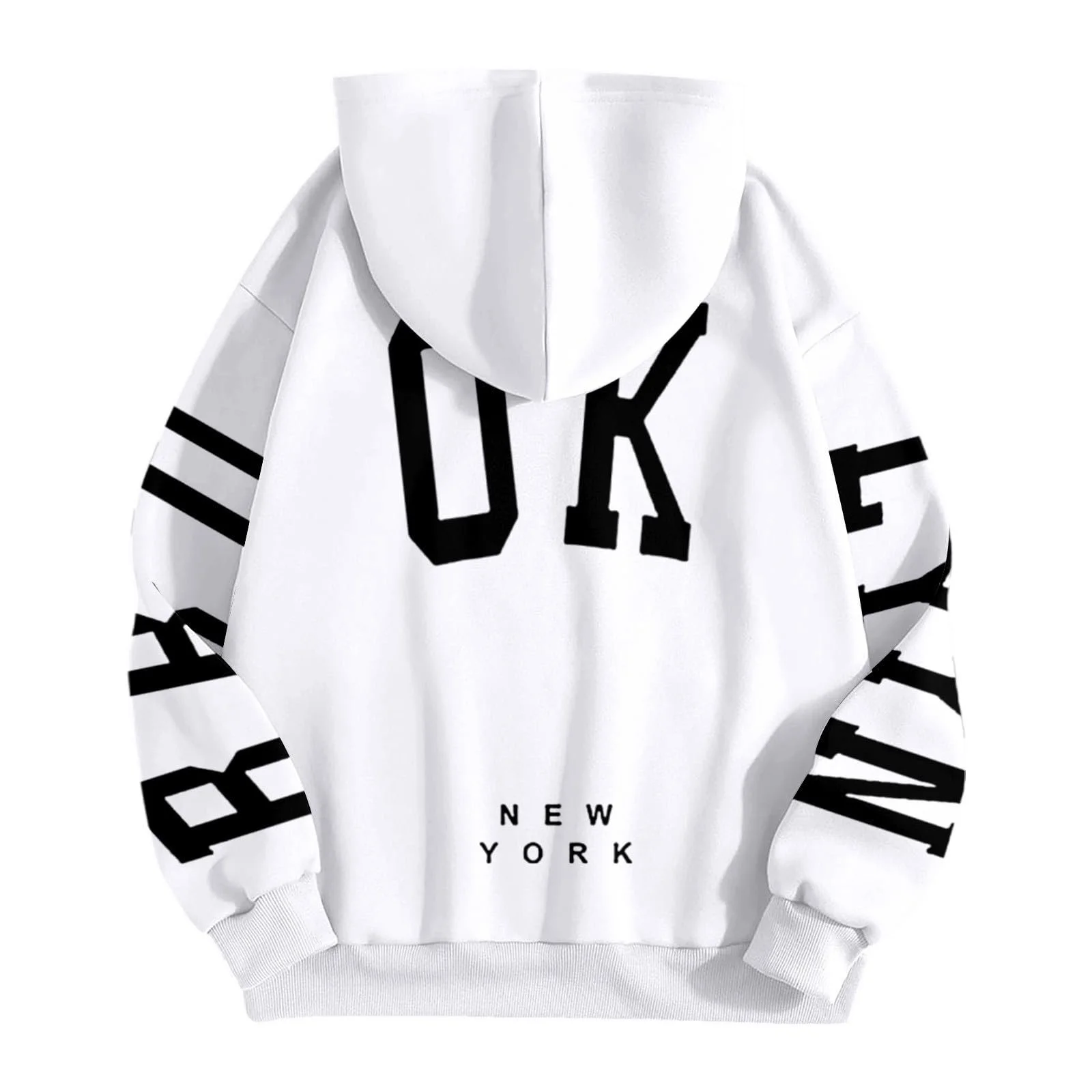 Худи для девочки с буквенным принтом, толстовка с длинными рукавами для стильной спортивной одежды для активных подростков (6-14 лет), фото №4