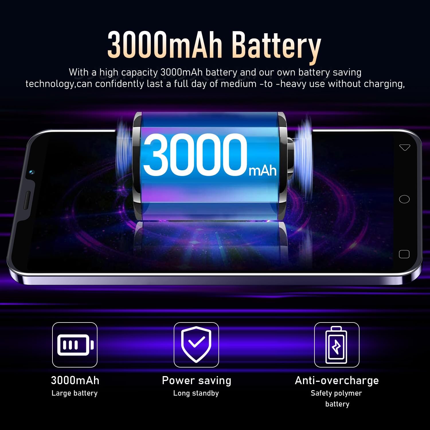 Смартфон MTGud MT15Pro 16GB ROM 128GB Expandable Dual SIM 3000 mAh Blue, фото №7