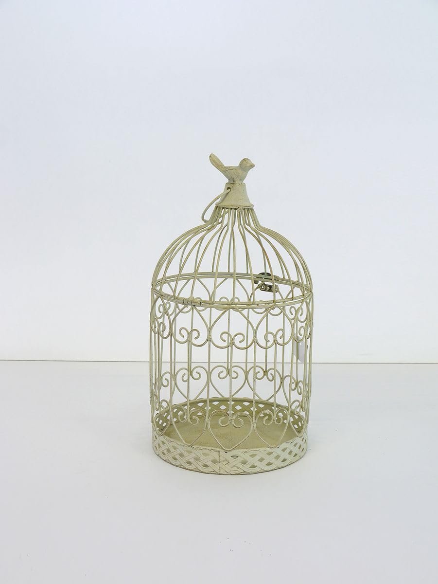 Підвісні кошики Металеві Набір 2 шт Клітка для птахів Білі Вінтаж 11151, фото №2 Підвісні кошики Металеві Набір 2 шт Клітка для птахів Білі Вінтаж 11151, фото №2