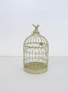 Підвісні кошики Металеві Набір 2 шт Клітка для птахів Білі Вінтаж 11151 synthetic.ua - Фото 1