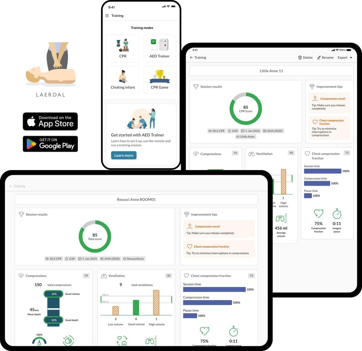 Манекен для тренировки сердечно-легочной реанимации Laerdal Little Anne QCPR Бежевый, фото №9
