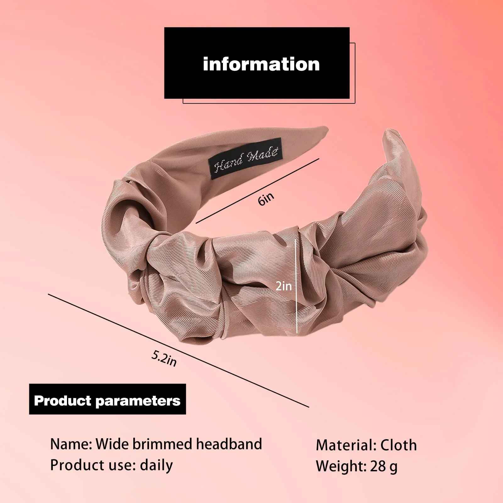 Обруч Женский с блестящей плетеной поверхностью, фото №2