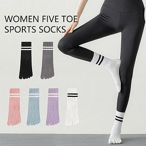 Женские носки с пальцами Спортивные носки Хлопковые теннисные носки Пятипалые носки Носки для кроссовок Беговые носки с пальцами для повседневного отдыха Школы Тенниса Тренажерного зала Бега (EU35-40) - 6 пар synthetic.ua - Фото 1
