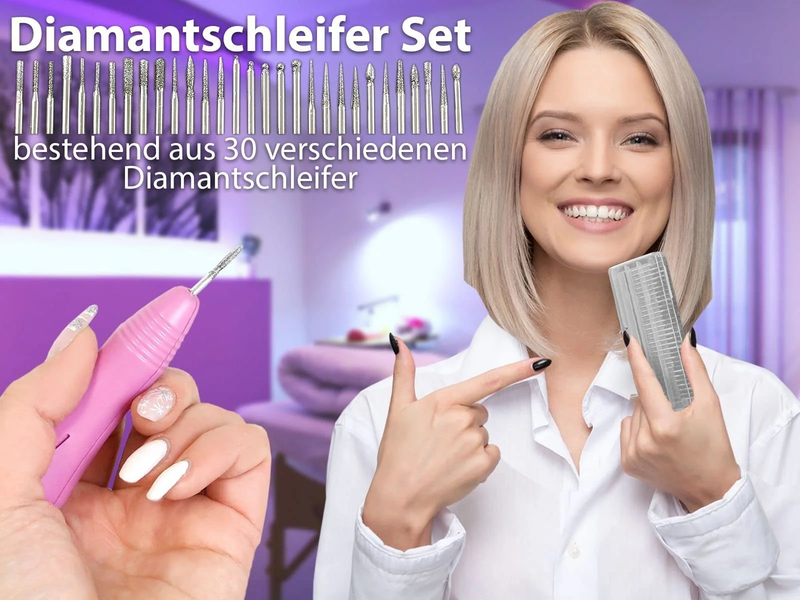 Шліфувальна машина для педикюру та манікюру + набір фрез, фото №6