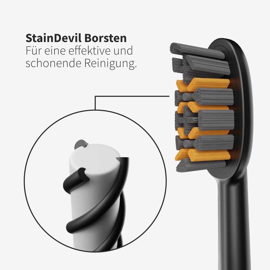 Змінні насадки Zahnheld Pro X-Clean Середньої жорсткості для звукової зубної щітки Gero Sonic 3 шт., фото №4