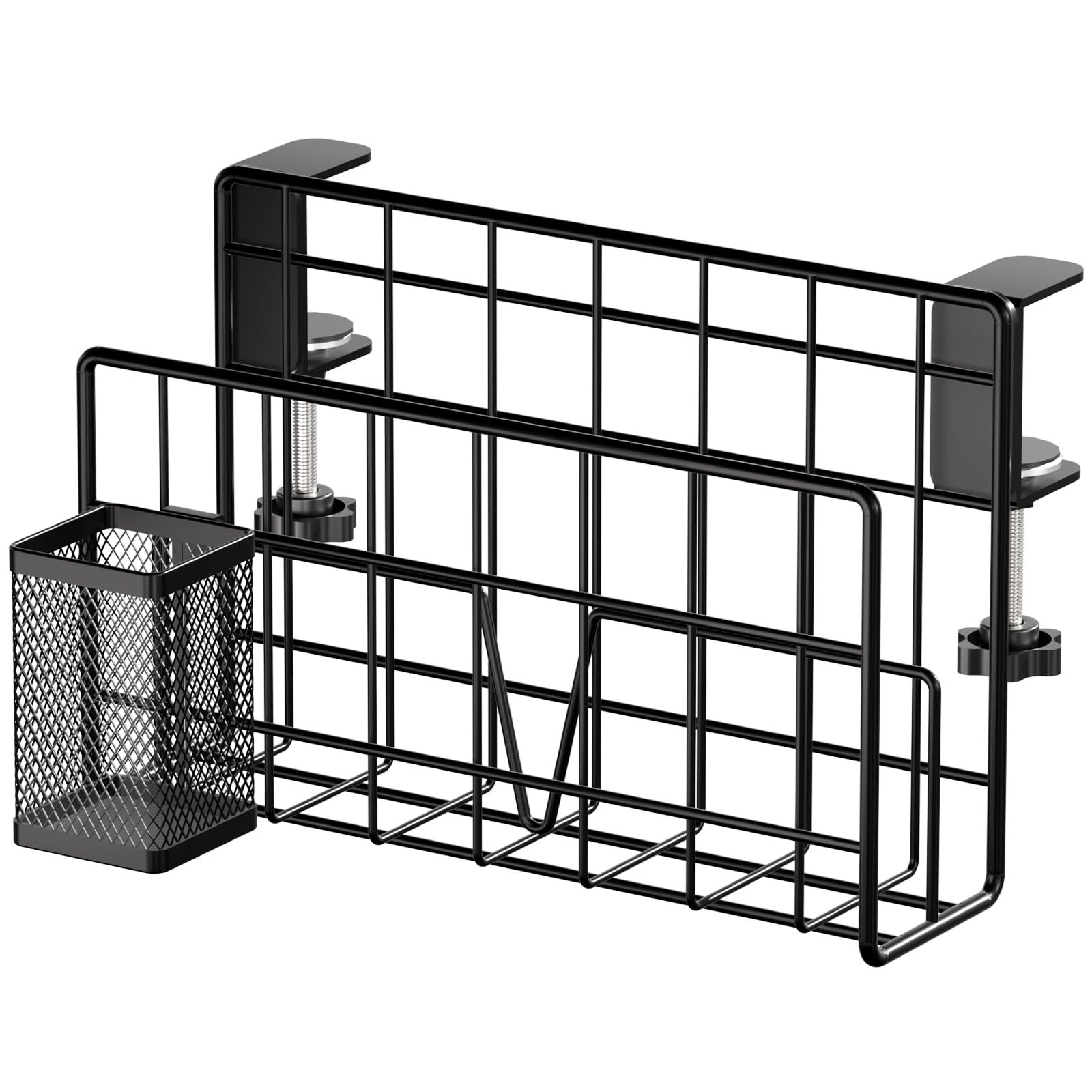 Вертикальная Подставка для Ноутбука THYGIFTREE с Держателем для Ручек, Полка с Зажимом Черный, фото №2 Вертикальная Подставка для Ноутбука THYGIFTREE с Держателем для Ручек, Полка с Зажимом Черный, фото №2