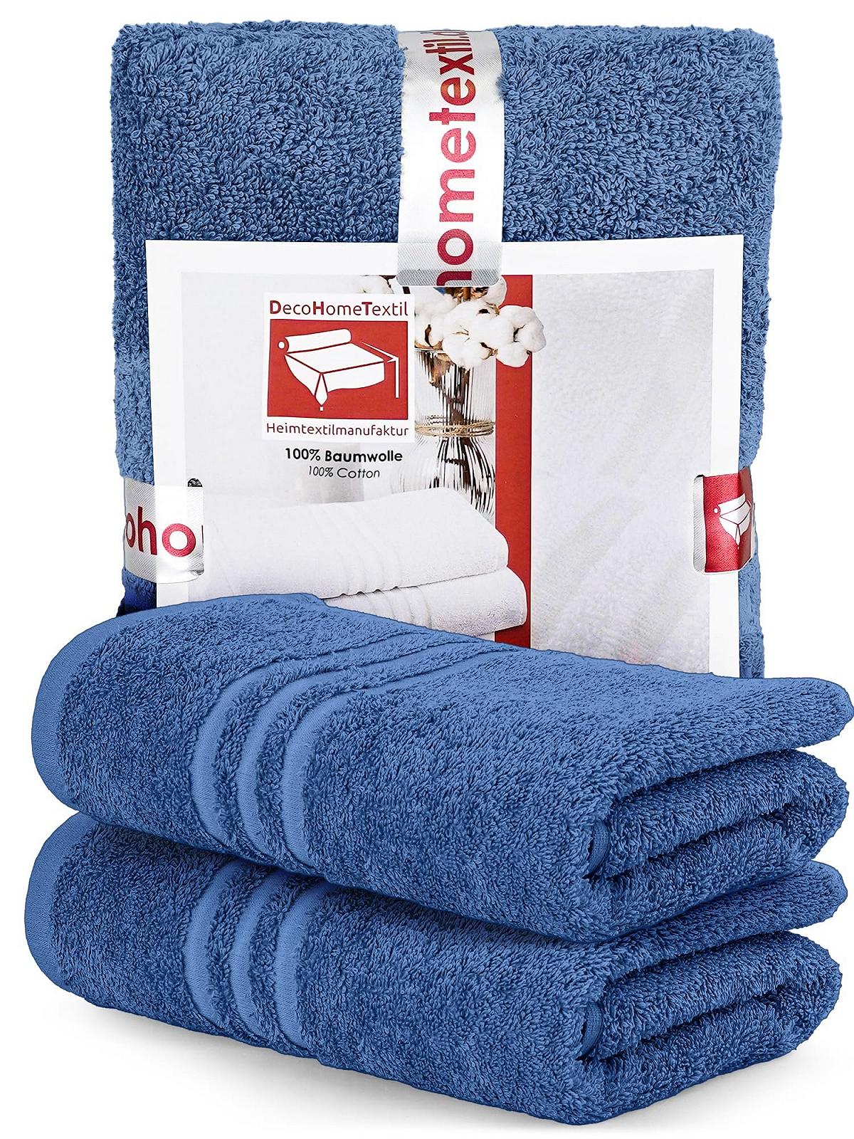 Набір рушників DecoHomeTextil 2 шт. 50 x 100 см 100% бавовна Синій, фото №1