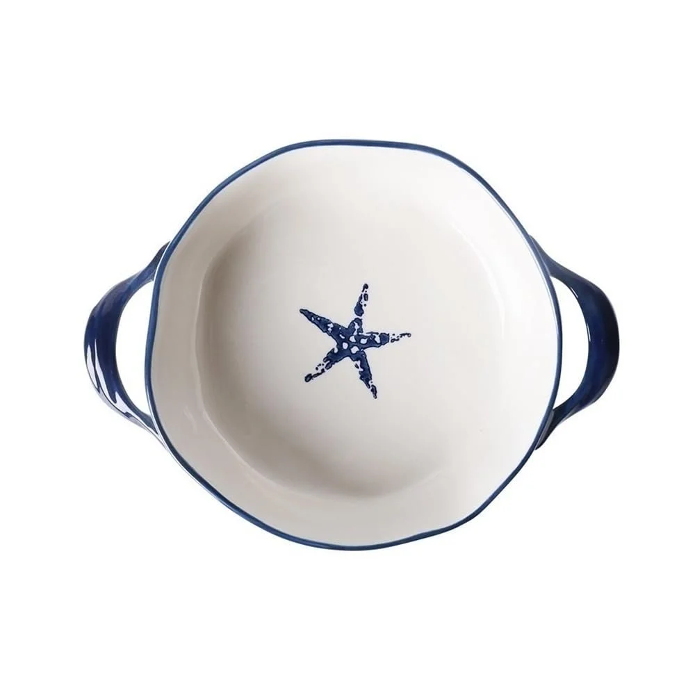 Форма для запекания керамическая большая с двумя ручками фарфоровая, фото №1