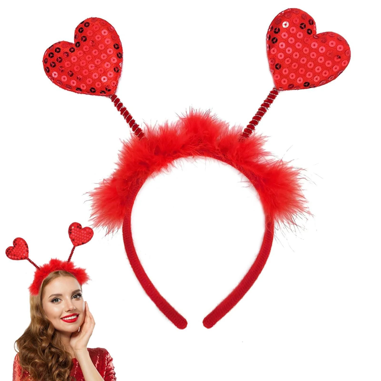 Обруч для волосся Серце Червоний, фото №1