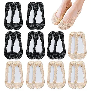 Шкарпетки-слідки Non-Slip для жінок, 10 пар - Фото 1
