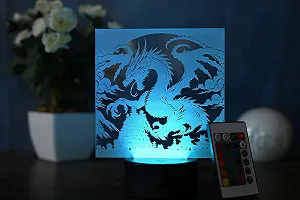 Настольная светодиодная лампа Magic Dragon Японский стиль Дракон Диммируемая Пульт Акрил Черная synthetic.ua - Фото 1