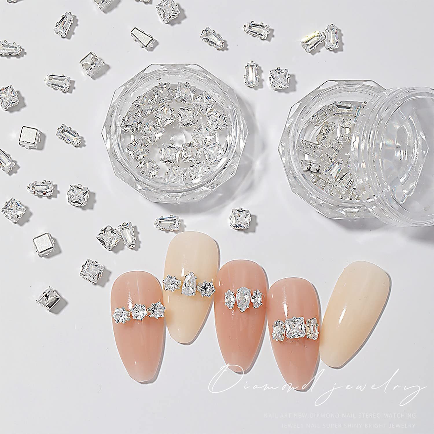 Подвеска для дизайна ногтей Серебряная Cubic Zirconia Металл Кристалл Ювелирные изделия Бриллианты для декора ногтей 3D, фото №4