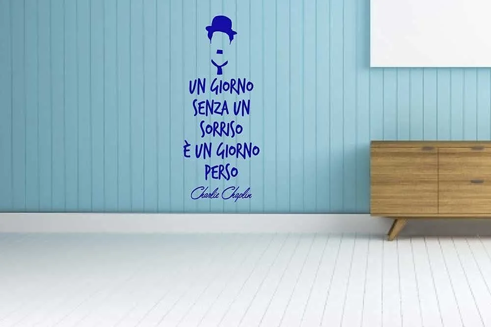 Наклейка на стіну 4You Charlie Chaplin День без посмішки — втрачений день 85 x 34 см Чорний, фото №3