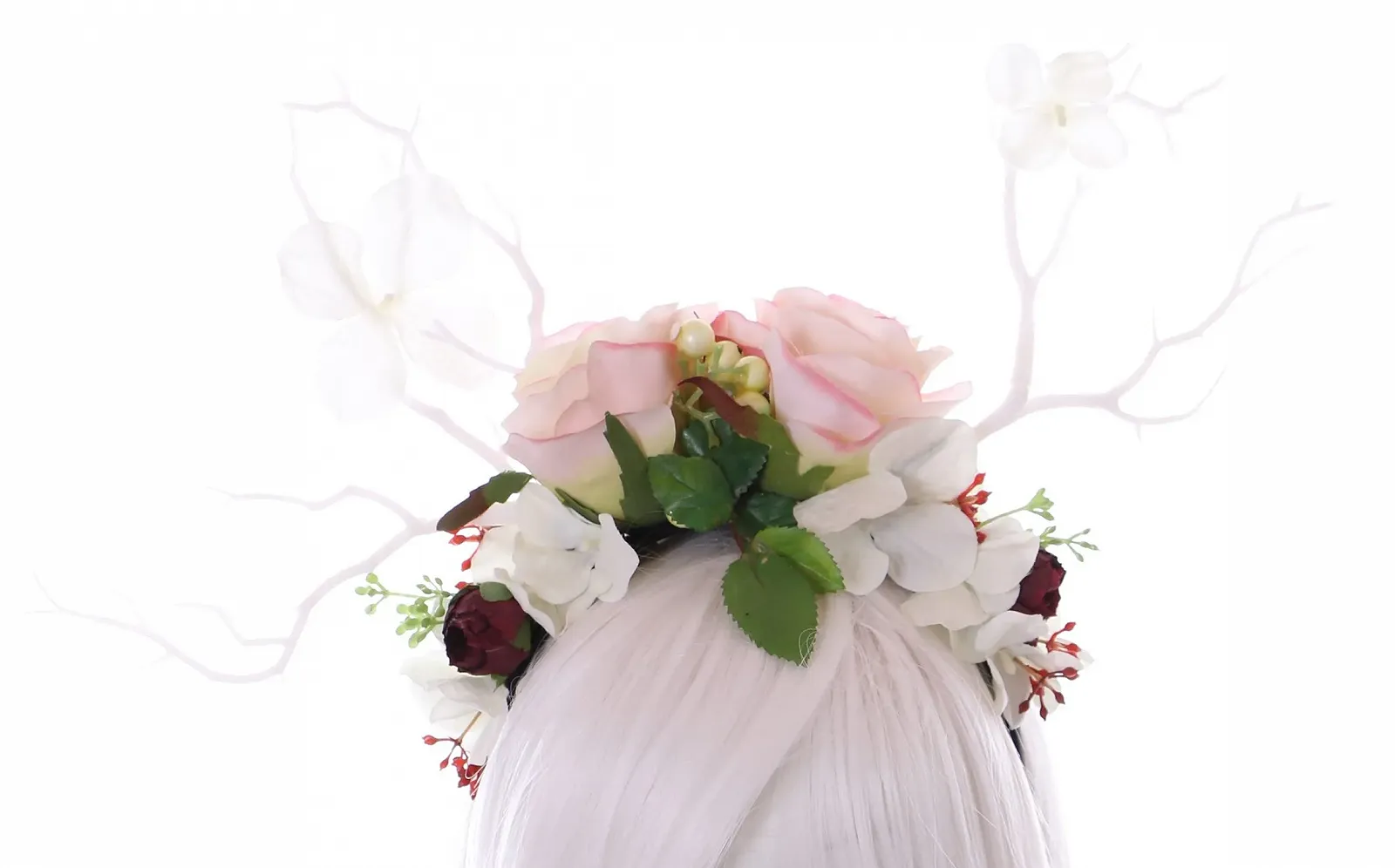 Обруч C-81 з кольоровими штучними квітами, фото №3