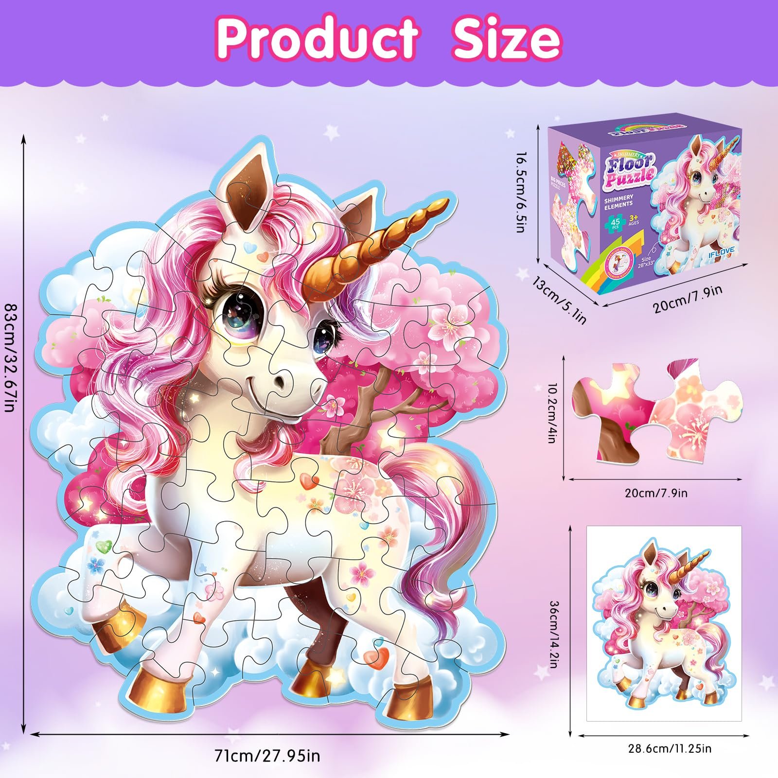 Пазл Unicorn Puzzle 45 деталей, фото №4