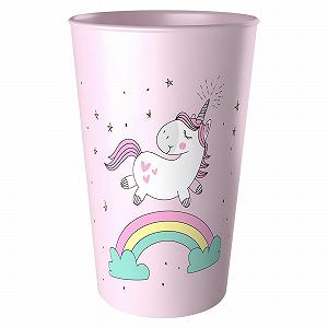 Дитяча чашка Пластикова чашка 250 мл для школи в дитячий садок (Рожевий Єдиноріг) - Фото 1