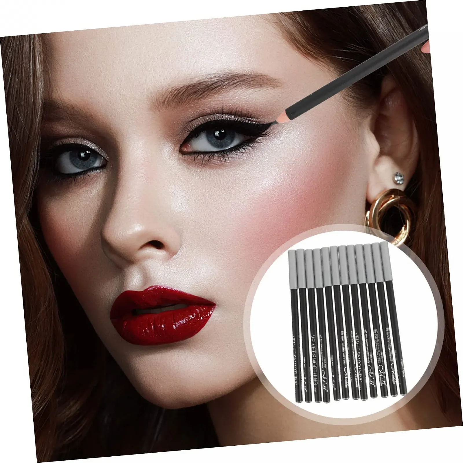 Карандаш для глаз minkissy  Черная Карандаш-хайлайтер для глаз Карандаш для глаз Черный карандаш для глаз Деревянный карандаш для глаз Инструменты для макияжа для девочек Водостойкий, фото №2