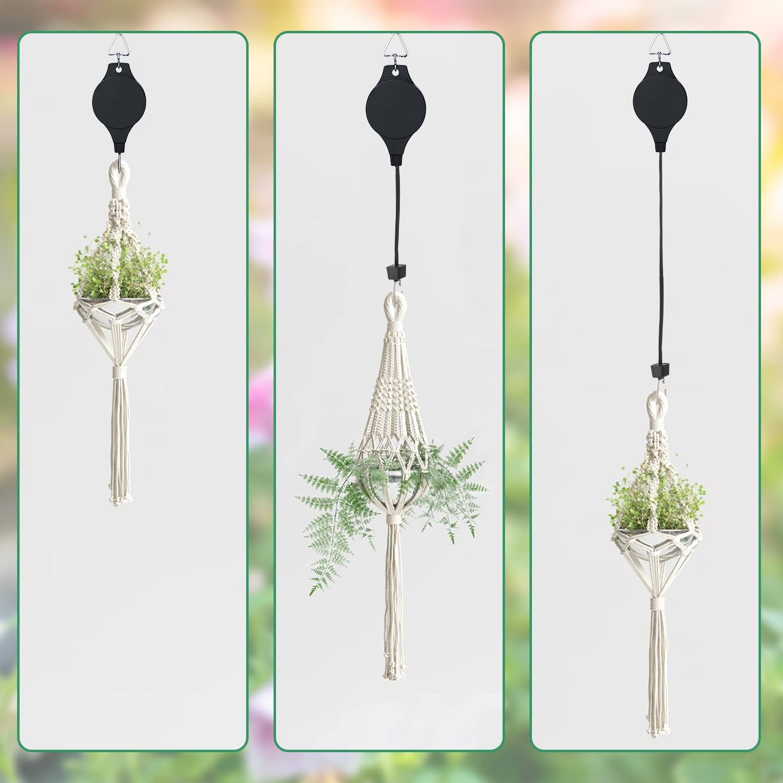 Підвісний підйомник для рослин KINGLAKE Набір 2 шт. Регульований гачок з тросом, фото №6 Підвісний підйомник для рослин KINGLAKE Набір 2 шт. Регульований гачок з тросом, фото №6