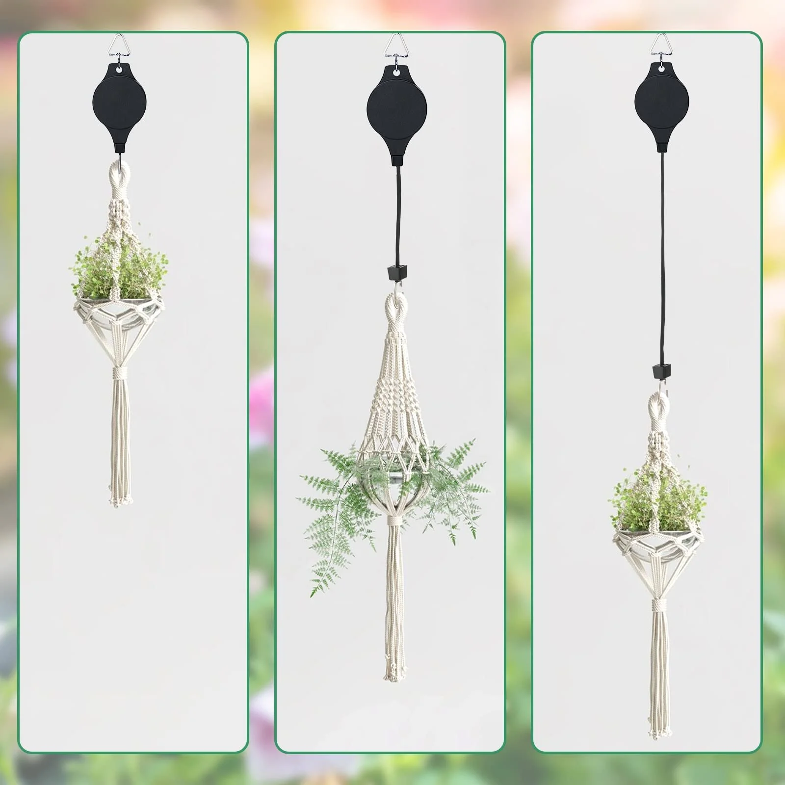 Подвесной подъемник для растений KINGLAKE Набор 2 шт. Регулируемый крюк с тросом, фото №6