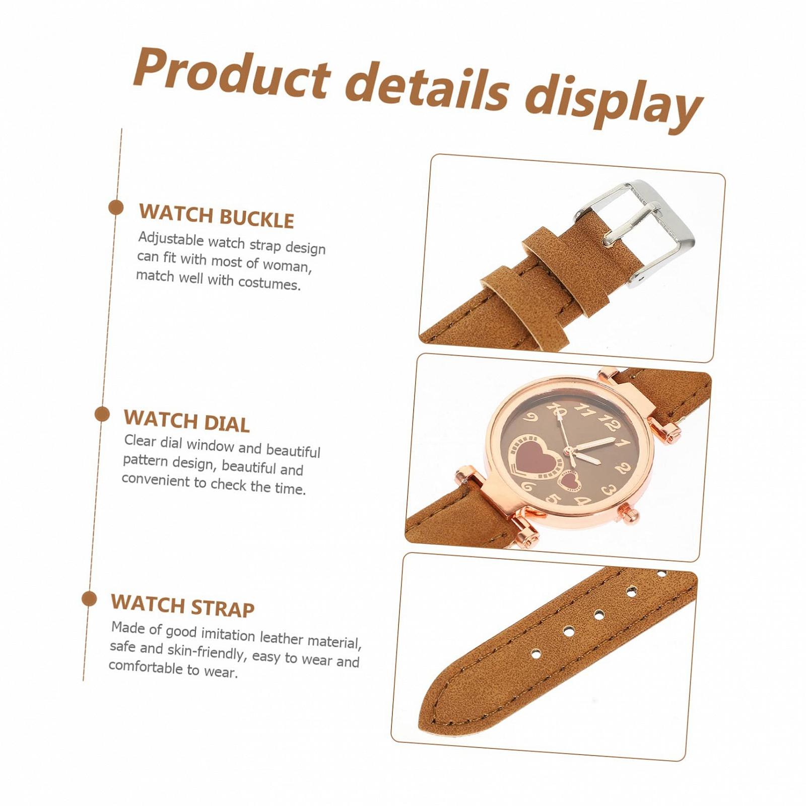 Годинник OATIPHO годинник для дівчат Black Штучна шкіра, фото №6 Годинник OATIPHO годинник для дівчат Black Штучна шкіра, фото №6