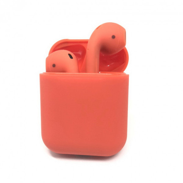 Беспроводные блютуз наушники i12 TWS с боксом для зарядки Red, фото №2