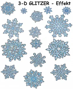 Наклейки на вікна Christmas Snowflakes 2 аркуші synthetic.ua - Фото 1