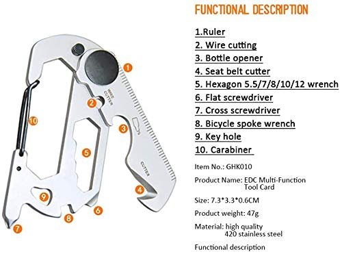 Мультитул XYDESIGN Mini Outdoor EDC, брелок, відкривачка для пляшок, інструмент для виживання, портативний польовий багатофункціональний гаджет, фото №4