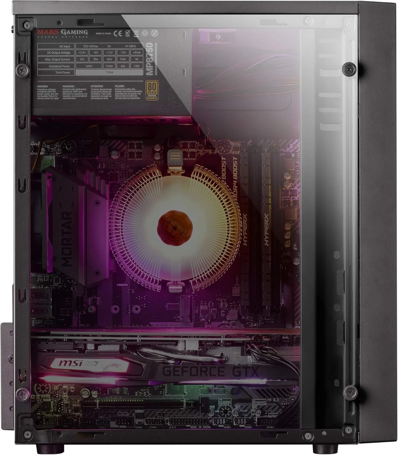 Корпус для ПК / Mars Gaming MCM / Mini Tower / Без БП / RGB-подсветка / Черный, фото №4