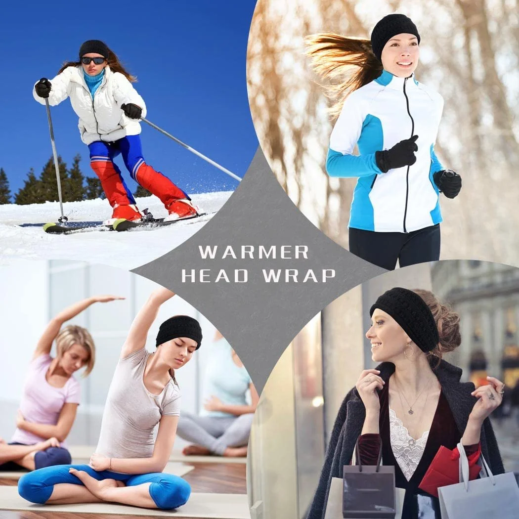 В'язана пов'язка на голову Yean Зимова гачком для зігрівання вух для жінок та дівчат, фото №5 В'язана пов'язка на голову Yean Зимова гачком для зігрівання вух для жінок та дівчат, фото №5