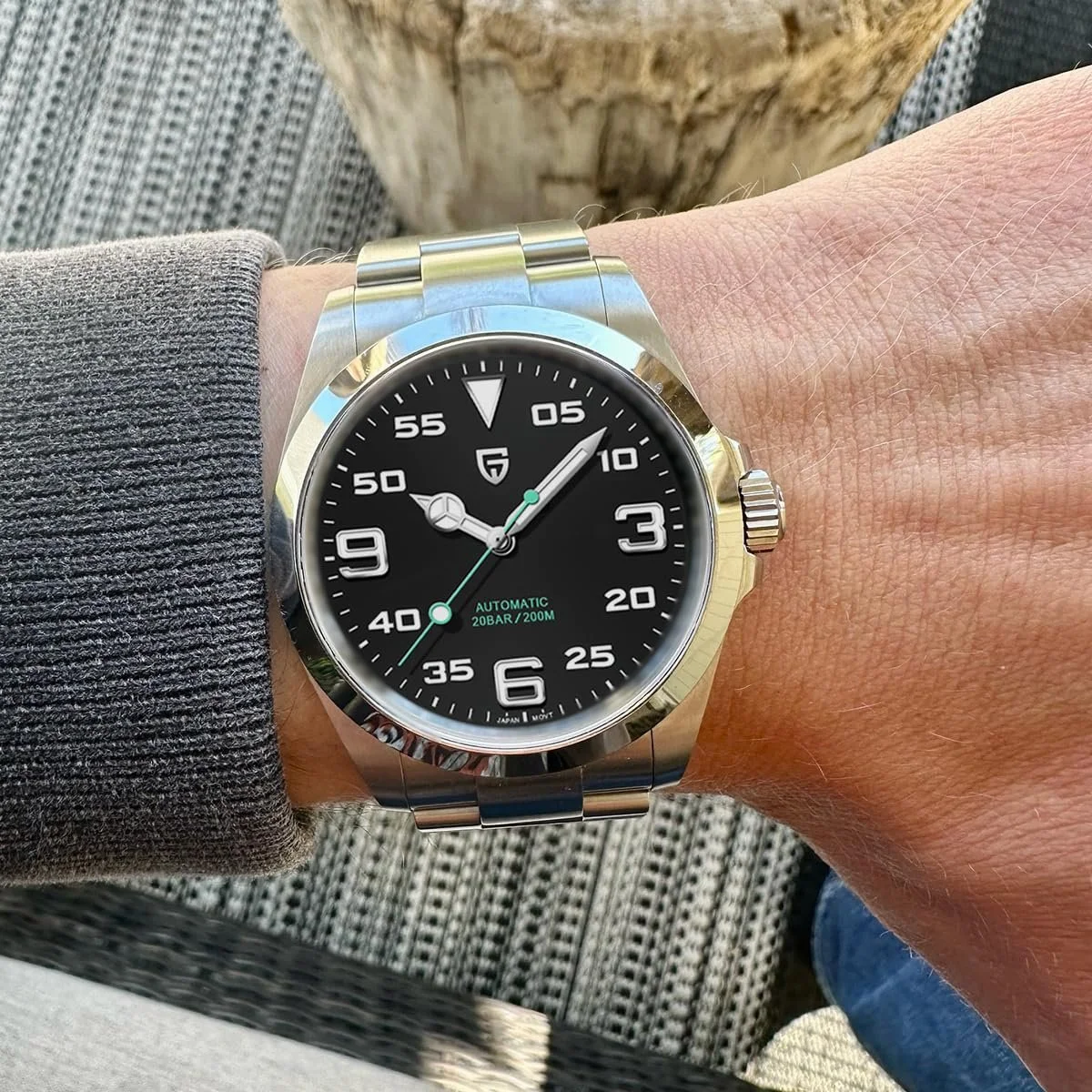 Часы Pagani Design Мужские, сапфировое стекло, нержавеющая сталь, 200M, автоматические, дайвинг, Japan NH35A, автоматические механические, фото №3 Часы Pagani Design Мужские, сапфировое стекло, нержавеющая сталь, 200M, автоматические, дайвинг, Japan NH35A, автоматические механические, фото №3