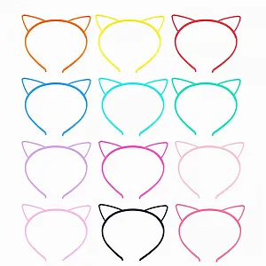 Обруч для волос Ушки котика 12 цветов - Фото 1