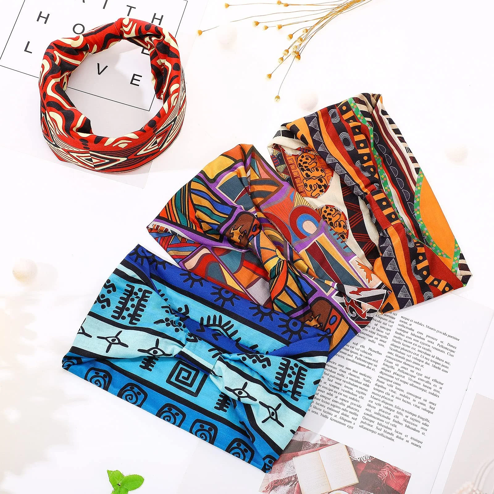 Пов'язка на голову Широка африканська в стилі бохо для жінок, фото №5