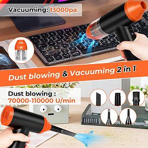 Электрическая воздуходувка-пылесос 3-в-1 110 000 об/мин 13 000 Па 7500 мАч synthetic.ua - Фото 1