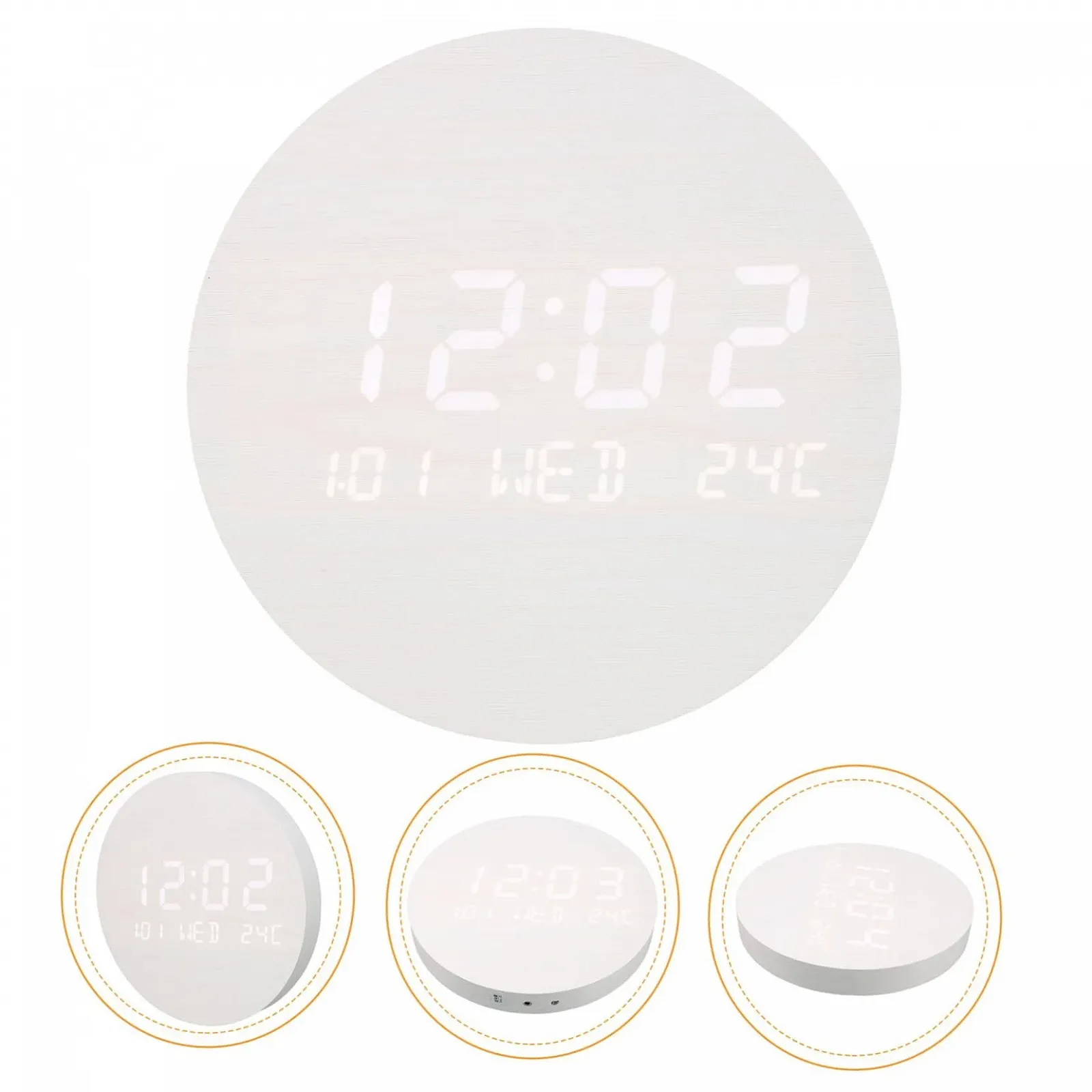 Електронний годинник FUNOMOCYA з дисплеєм температури Дерев'яний корпус Великий шрифт, фото №4