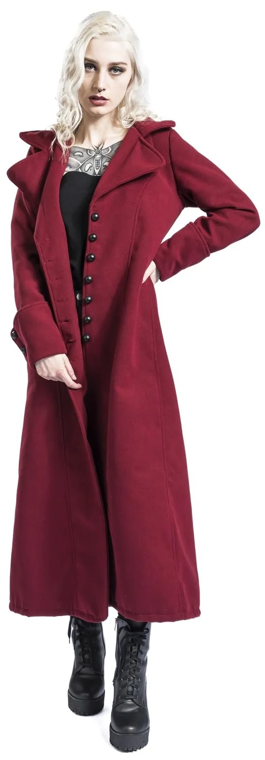 Пальто Gothicana by EMP Жіноче З великим капюшоном Фіолетовий, фото №4