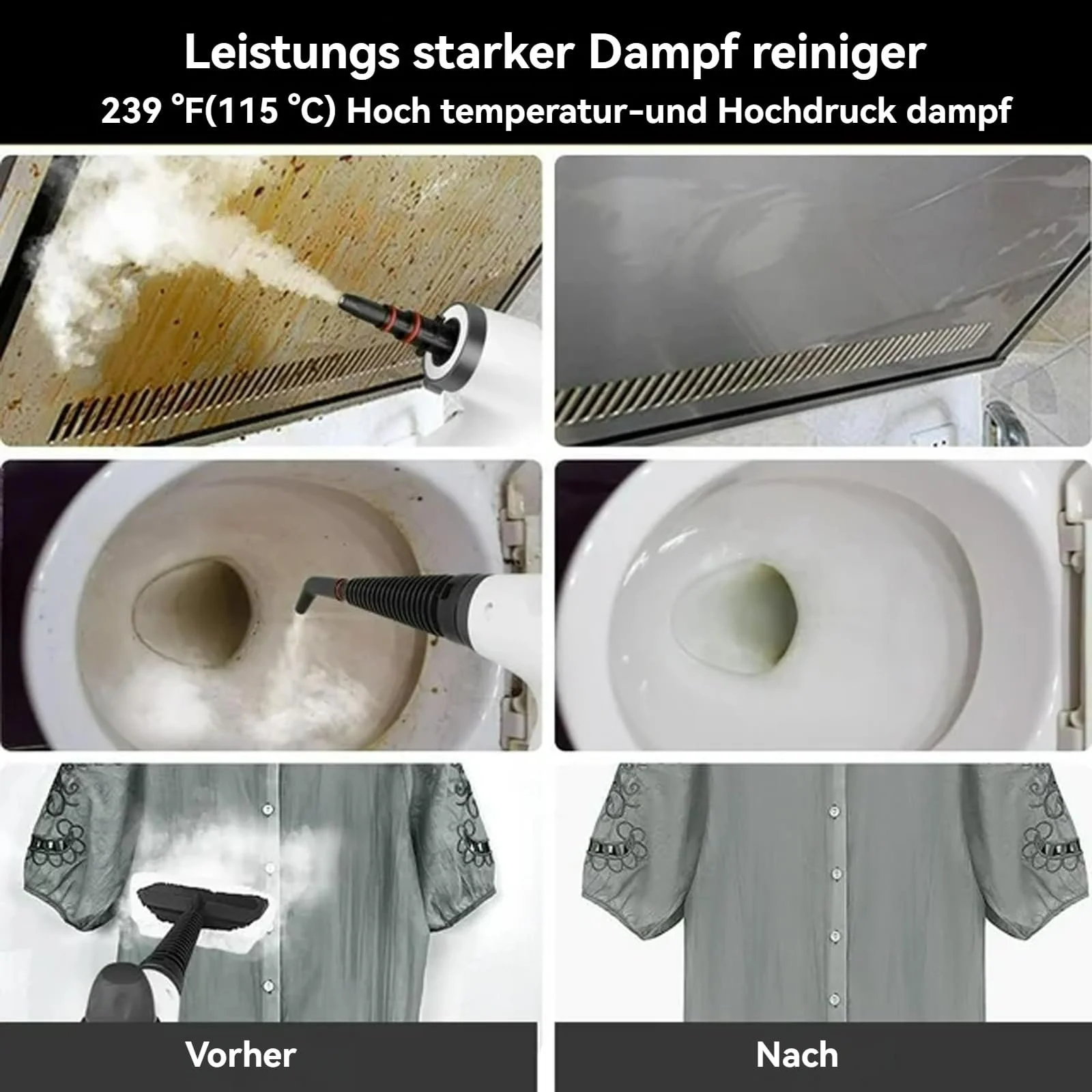 Пароочисник ручний Comdaliy 1050 Вт 3,2 бар червоний, фото №4