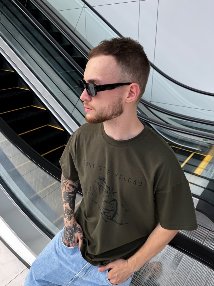 Футболка Reload Don't Stop хакі, фото №2