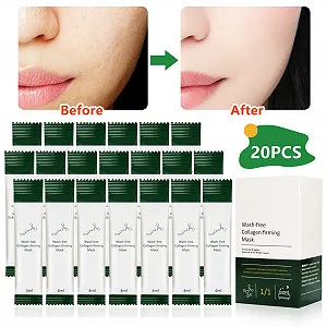 Маска Miioto Collagen ночная, набор из 4 органических масок с коллагеном, гиалуроновая маска-пленка для лица, коллагеновая маска для сухой, потрескавшейся, шелушащейся кожи synthetic.ua - Фото 1