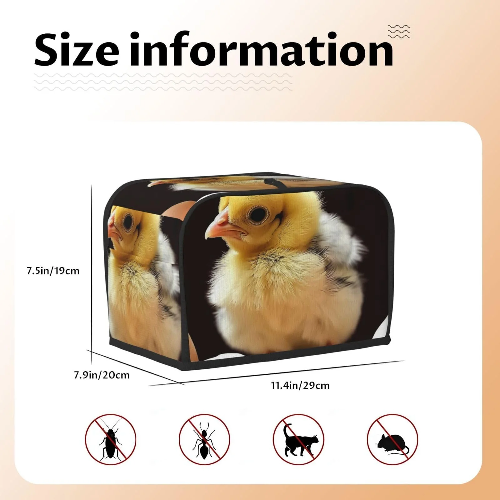 Чохол для тостера на 2 скибки з двома кишенями, фото №2 Чохол для тостера на 2 скибки з двома кишенями, фото №2