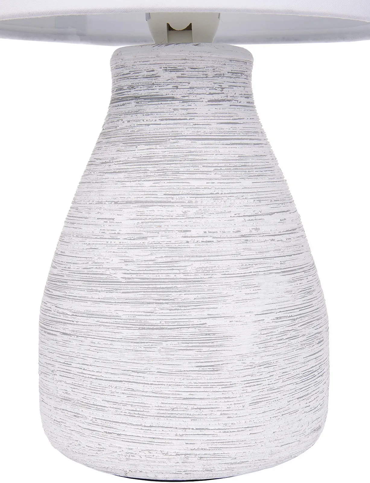 Набір з 2 настільних ламп BRUBAKER 28 см з керамічною основою та бавовняними абажурами White, фото №4