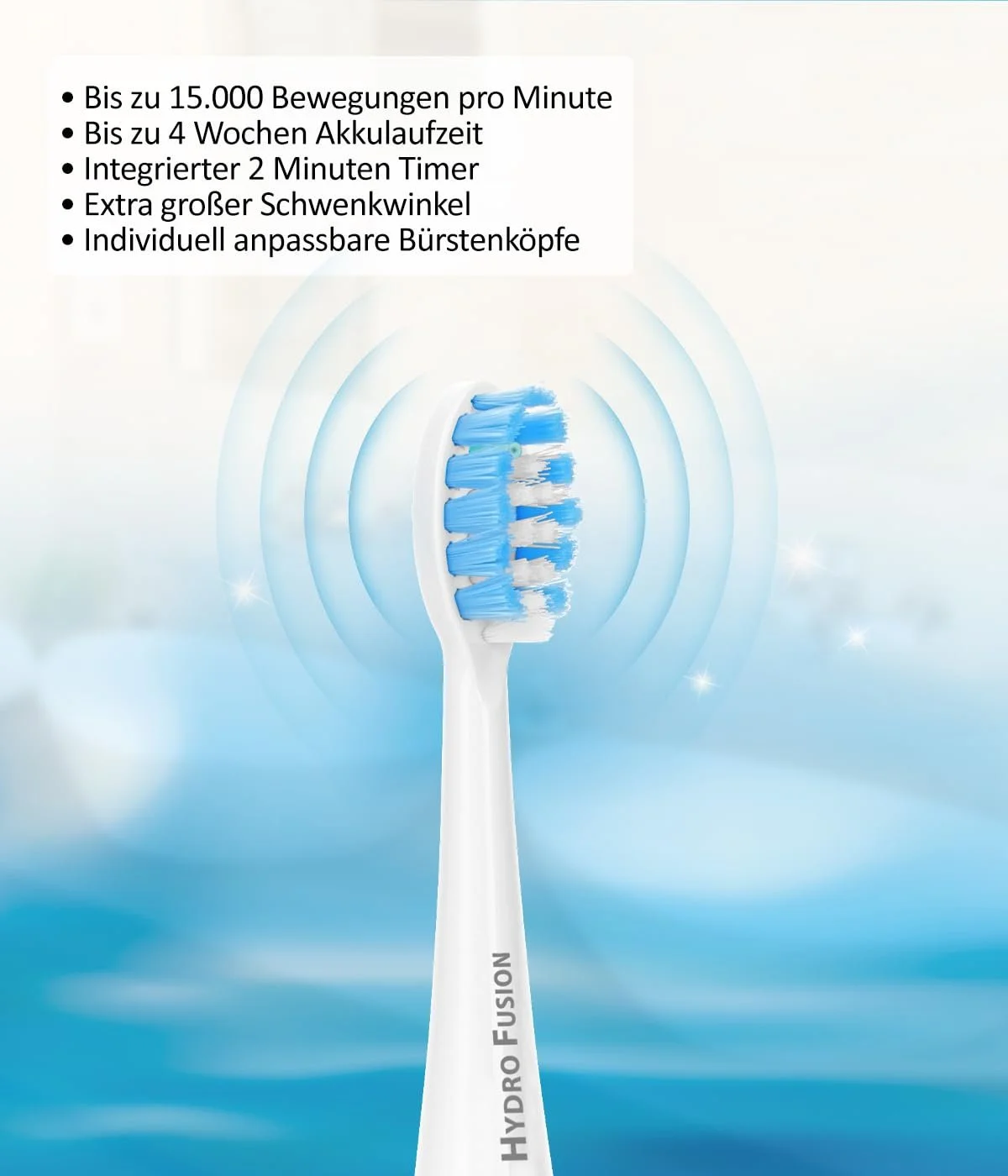 Электрическая зубная щетка Genius Dental Hydro Fusion 2-in-1 13 предметов 3 режима 5 уровней давления воды Аккумуляторная, фото №6