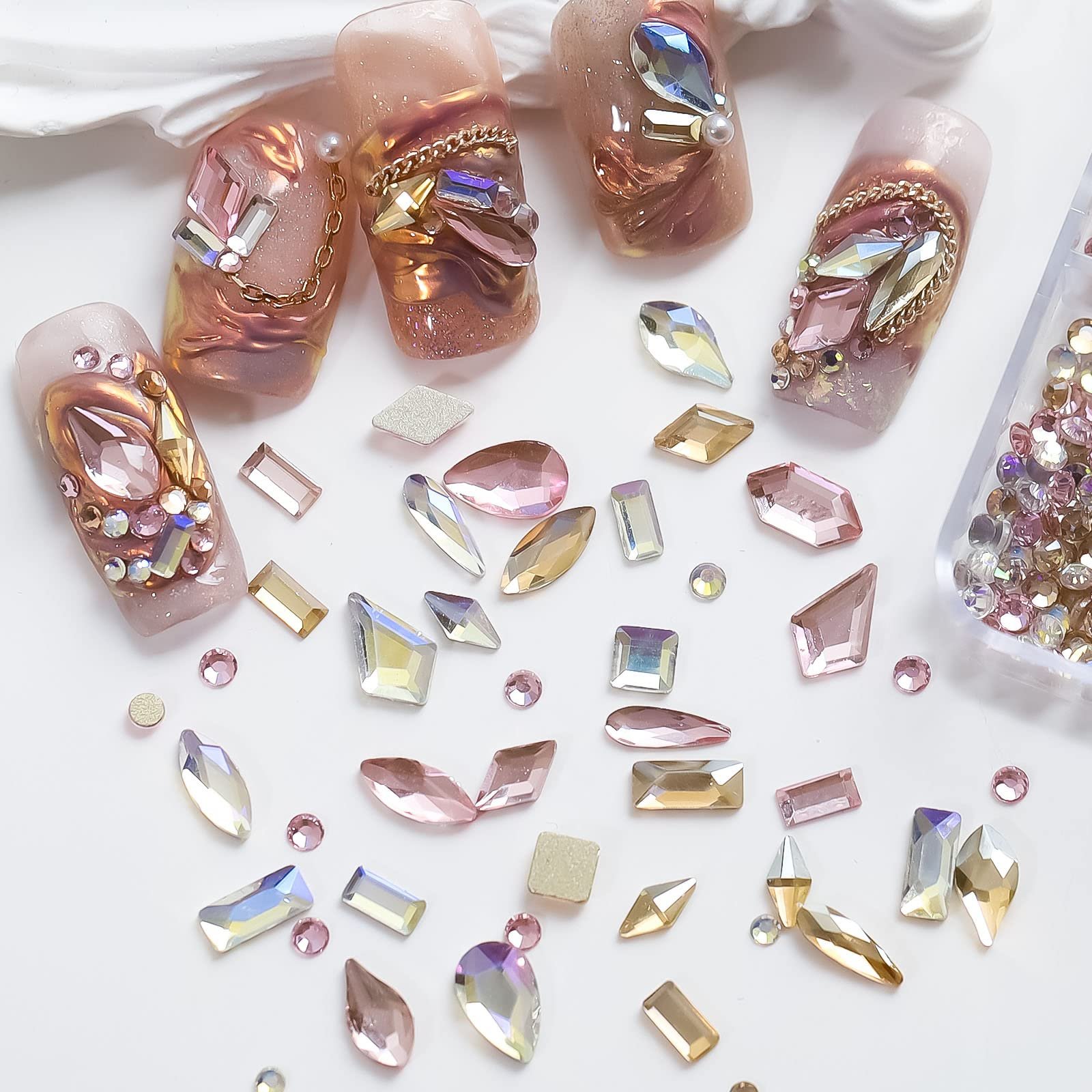 Стрази Klare, в асортименті, плоска задня частина, для художніх виробів, фото №7