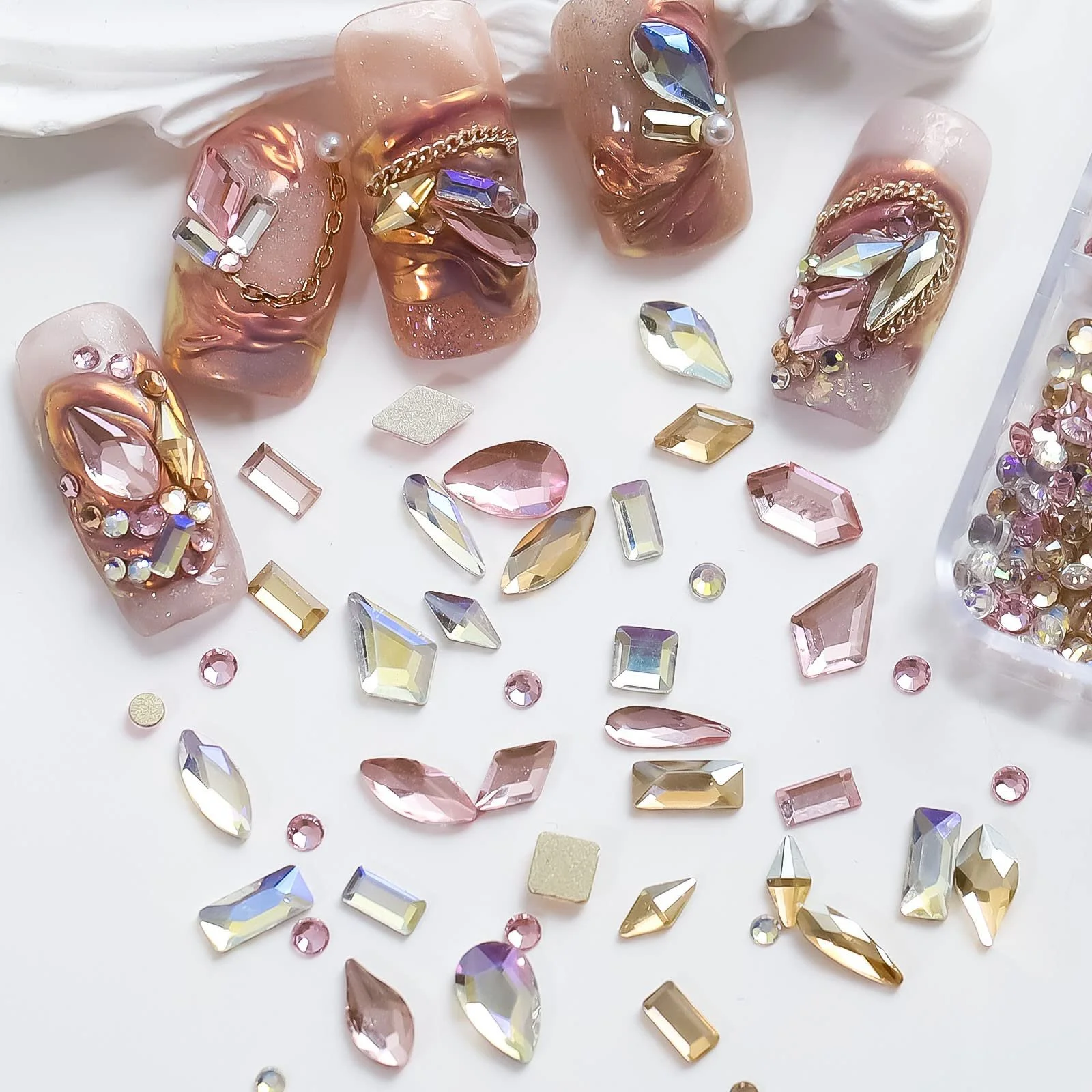 Стразы для ногтей Прозрачные Хрустальные Камни для ногтей Смешанные Плоские Стразы для аксессуаров для ногтей, фото №5 Стразы для ногтей Прозрачные Хрустальные Камни для ногтей Смешанные Плоские Стразы для аксессуаров для ногтей, фото №5