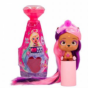 Фігурка VIP PETS Glam Gems S5 Сюрпризний цуцик в блискучому гламурному образі з 30 см довгим волоссям для розчісування та аксесуарами з дорогоцінного каміння для ідеального блискучого стилю - Подарунок для хлопчиків 3+ - Фото 1